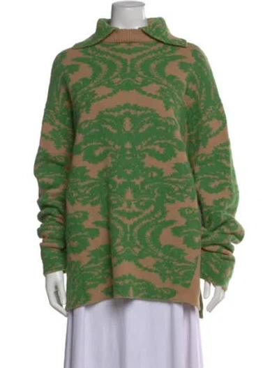 Pre-owned Dries Van Noten Patterned Sweater In Green