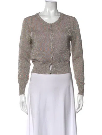 Pre-owned Dries Van Noten Patterned V-neck Sweater In Pink