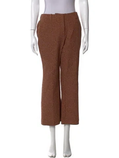 Pre-owned Dries Van Noten Patterned Wide Leg Pants In Brown