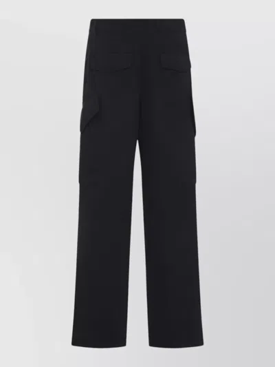 Dries Van Noten Paxer Bis Cargo Trousers Button Detail In Black