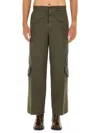 Dries Van Noten Loose Fit Wide Leg Pant In Khaki In Grey
