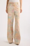 Dries Van Noten Paxy Floral Jacquard Wide Leg Pants In Light Pink