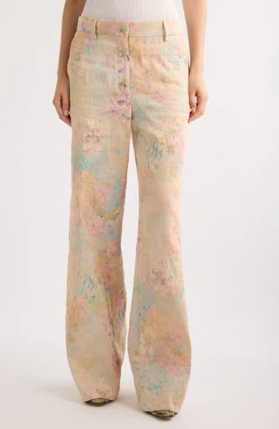 Dries Van Noten Paxy Floral Jacquard Wide Leg Pants In Light Pink