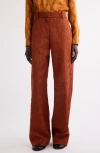 Dries Van Noten Paxy Matelassé Wide Leg Pants In Brown