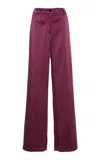 Dries Van Noten Paxy Mid-rise Cupro-cotton Straight-leg Pants In Pink