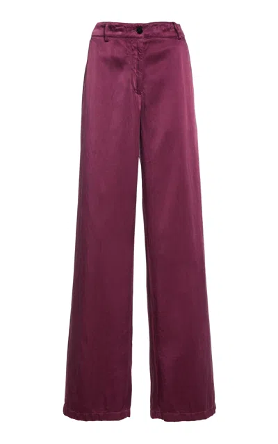 Dries Van Noten Paxy Mid-rise Cupro-cotton Straight-leg Pants In Pink