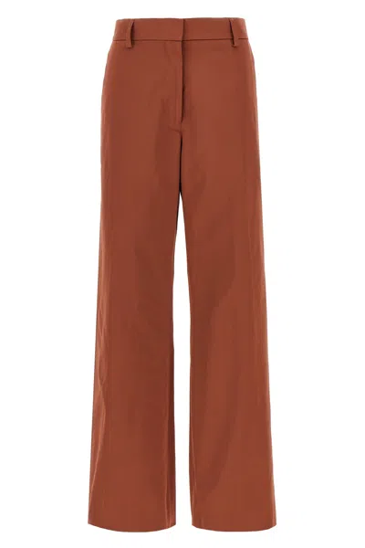 Dries Van Noten High Waist Wide Leg Trousers With Back Pockets In Red