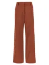 Dries Van Noten High Waist Wide Leg Trousers With Back Pockets In Red