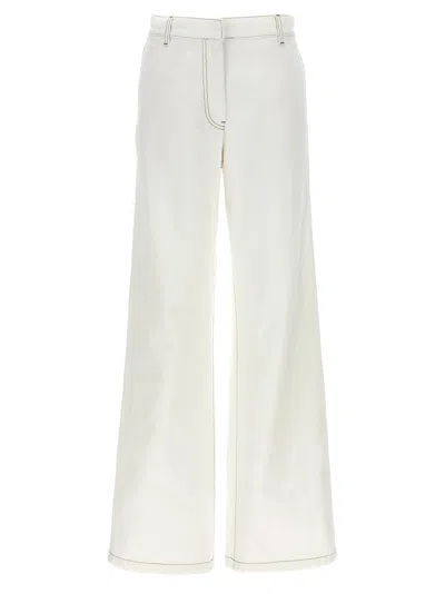 Dries Van Noten Trousers Straight Leg Wide-leg Design In White