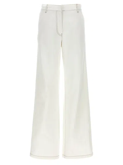 Dries Van Noten Trousers Straight Leg Wide-leg Design In White