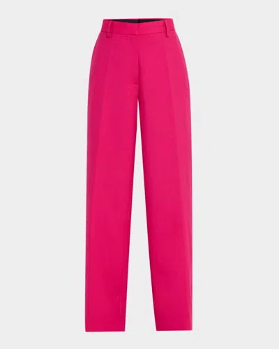 Dries Van Noten Paxy Straight-leg Mohair Wool Pants In Fuchsia