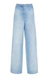Dries Van Noten Elasticated-waist Pleated Wide-leg Jeans In Light Blue