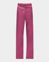 Dries Van Noten Paxy Wide-leg Satin Pants In Red