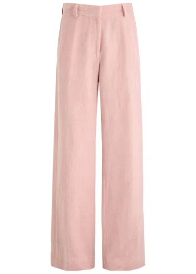 Dries Van Noten Paxy Wide-leg Velvet Trousers In Pink