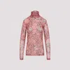 Dries Van Noten Stretch Tulle Turtleneck Knitwear Multicolor In Peach