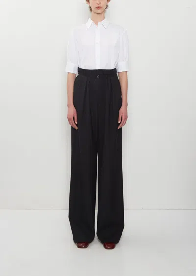 Dries Van Noten Peacha Wool Pants In Black