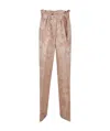 Dries Van Noten High-waisted Trousers With Belted Detail In Nude