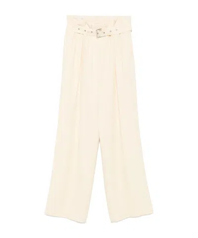 Dries Van Noten Peaches Belted Wool Trousers