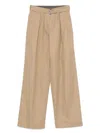 Dries Van Noten Wide-leg High Waist Trousers With Pleats And Pockets In Brown