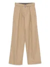 Dries Van Noten Wide-leg High Waist Trousers With Pleats And Pockets In Brown