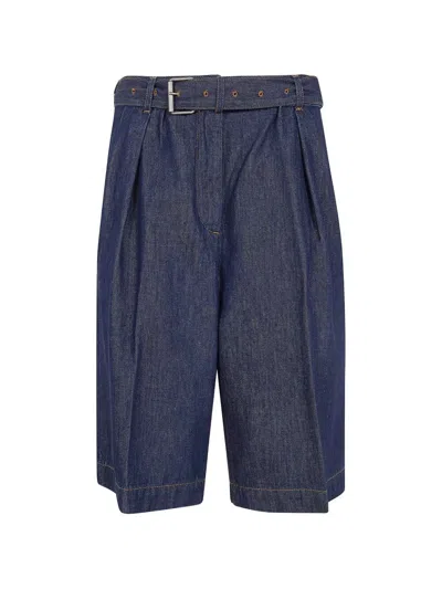 Dries Van Noten "peaches" Bis Shorts Denim In Blue