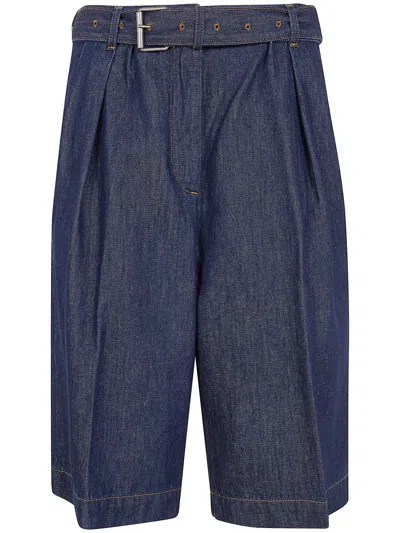 Dries Van Noten "peaches" Bis Shorts Denim In Blue