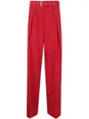 Dries Van Noten Peaches Wide-leg Wool Trousers In Red
