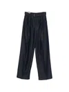 Dries Van Noten High Waist Wide Leg Belted Pleated Jeans In Blue