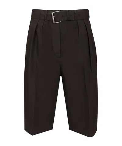 Dries Van Noten Belted Shorts In Brown