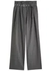 Dries Van Noten Peaches Wide-leg Cotton Trousers In Grey