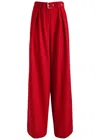 Dries Van Noten Peaches Wide-leg Wool Trousers In Red
