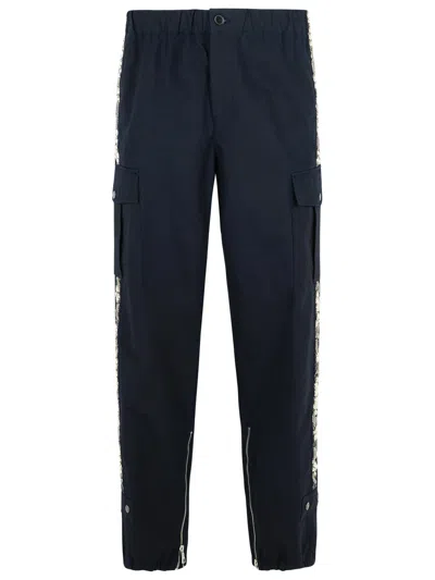 Dries Van Noten 'navy Cotton Pants' Cargo Pockets In Blue