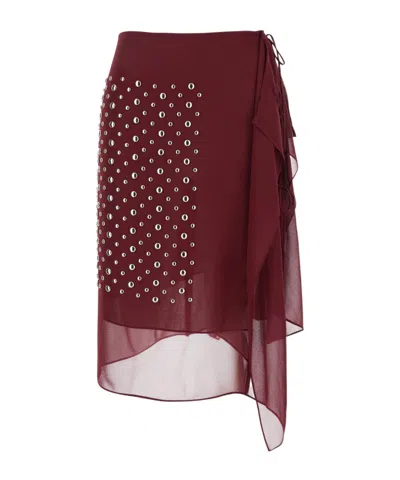 DRIES VAN NOTEN DRIES VAN NOTEN EMBELLISHED WRAP MIDI SKIRT