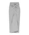 Dries Van Noten Twisted Cotton-jersey Midi Skirt In Gray