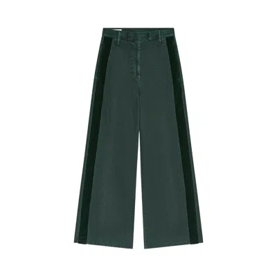 Pre-owned Dries Van Noten Penn Bis Denim Pants 'petrol' | Tan | Women's Size 36 In Brown