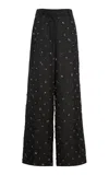 Dries Van Noten Penn Embroidered Jacquard Wide-leg Pants In Black