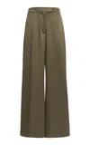 Dries Van Noten Pleated Wool-blend Twill Wide-leg Pants In Khaki