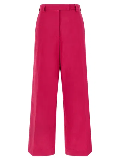 Dries Van Noten Penn Wide Leg Trousers Belt Loops In Red