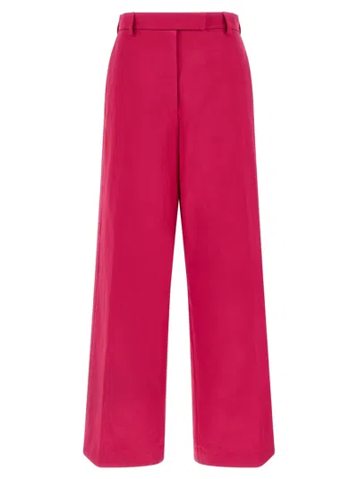 Dries Van Noten Fuchsia Straight Flat Front Pants In Pink