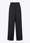 Dries Van Noten Wide-leg Penn Pants With Geometric Grey Pattern In Black