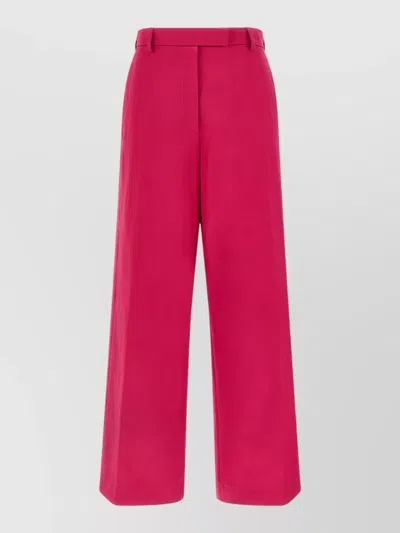 Dries Van Noten Penn Wide Leg Trousers Belt Loops In Red
