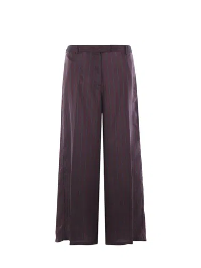 DRIES VAN NOTEN PENN WIDE-LEG TROUSERS IN STRIPED TWILL
