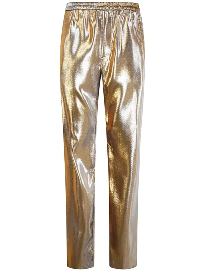 Dries Van Noten Pennams Metal Trousers In Gold