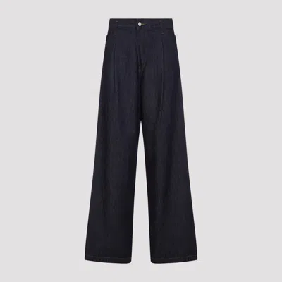 Dries Van Noten Penning Jeans With Logo-patch In Blue