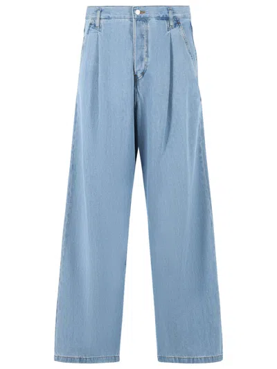 Dries Van Noten Tailored Pleated Denim Trousers Five Pocket In Blue
