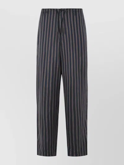 Dries Van Noten Penny Cupro Trousers Striped Design Pockets In Blue