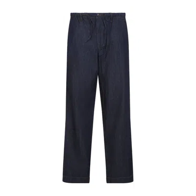 Dries Van Noten Penny Denim Trousers Belt Loops Pockets In Blue