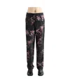 Dries Van Noten Floral Pattern Trousers Elastic Waistband In Black