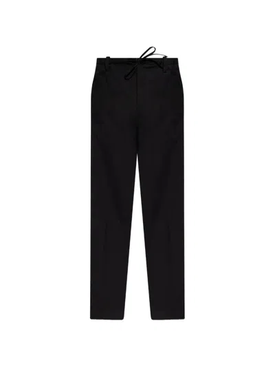 Dries Van Noten Drawstring Fastening Trousers With Rear Welt Pocket In Black
