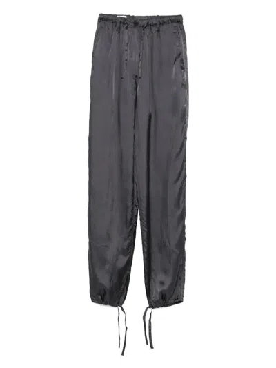 Dries Van Noten Straight Leg Trousers Elastic Waistband In Grey